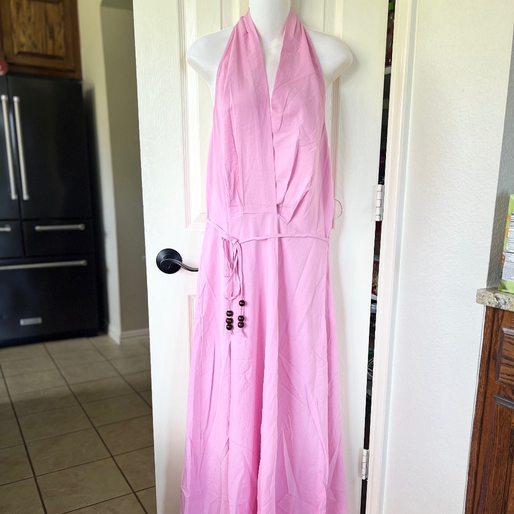 Soul of Curves Pink Halter Dress